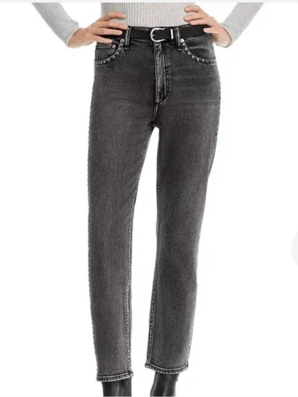 Rag & Bone Wren High Rise Slim Straight Serephina Jewel Size 29 Edgy